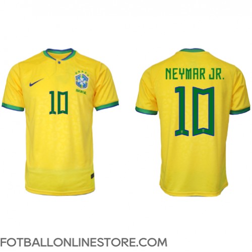 Billige Brasil Neymar Jr #10 Hjemmetrøye VM 2022 Kortermet